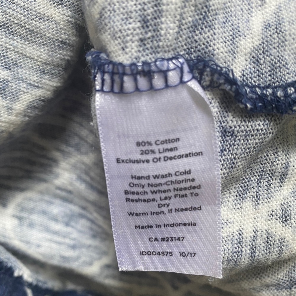 Talbots linen cotton Blend XLp blue blouse - Picture 5 of 7
